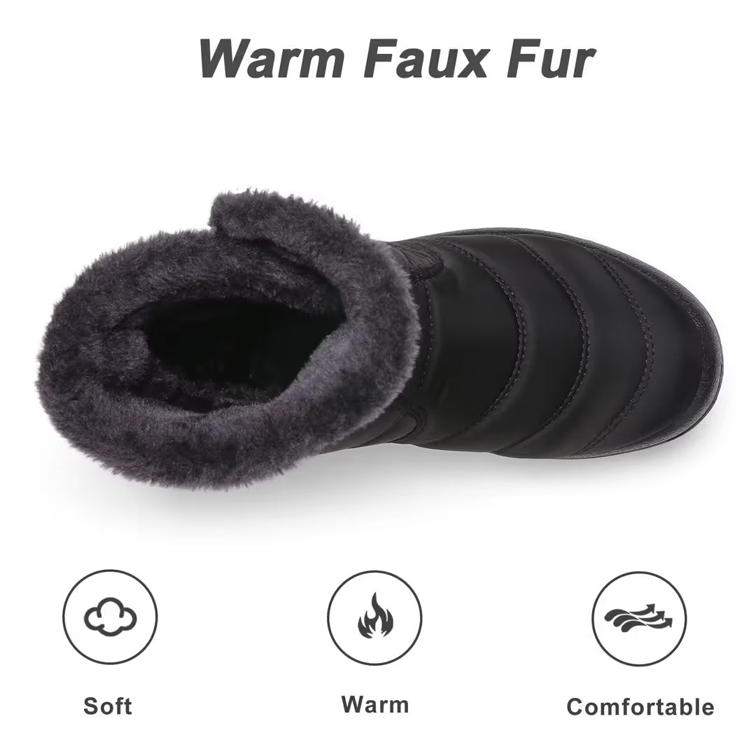 Botas de Nieve Impermeables para Mujer – Negras