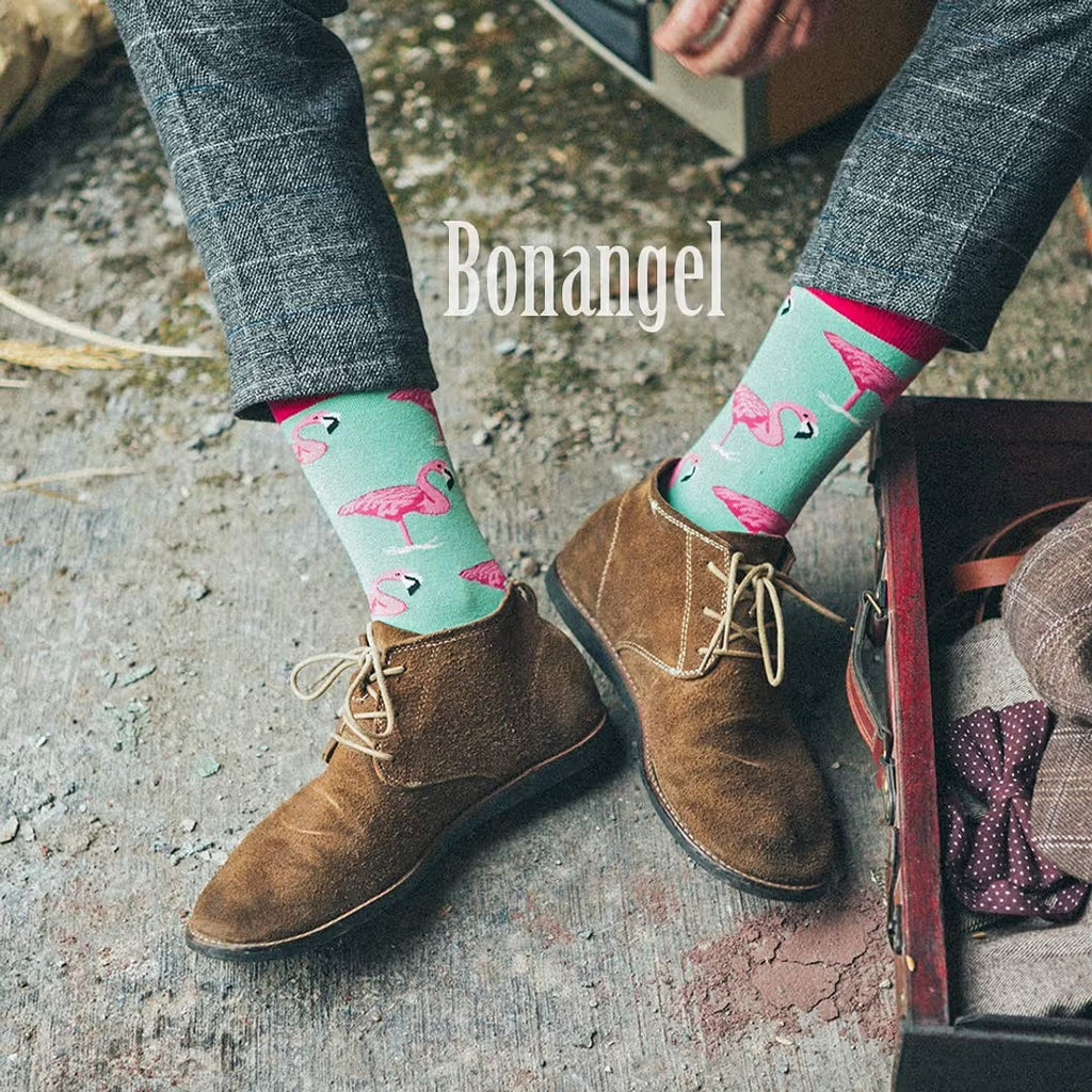 Calcetines de algodón BONANGEL con estampados divertidos para hombre