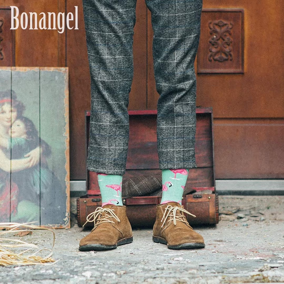 Calcetines de algodón BONANGEL con estampados divertidos para hombre