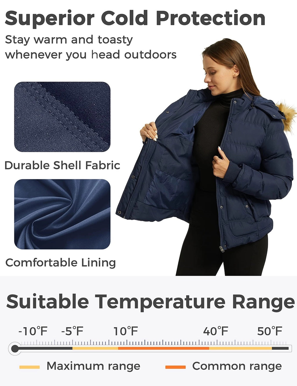 Chaqueta de invierno cálida para mujer Talla M
