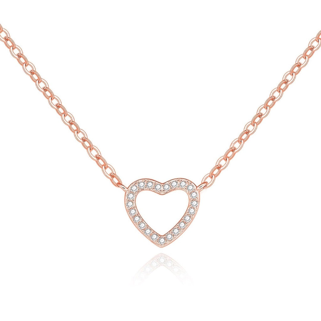 Collar de plata de ley en oro rosa