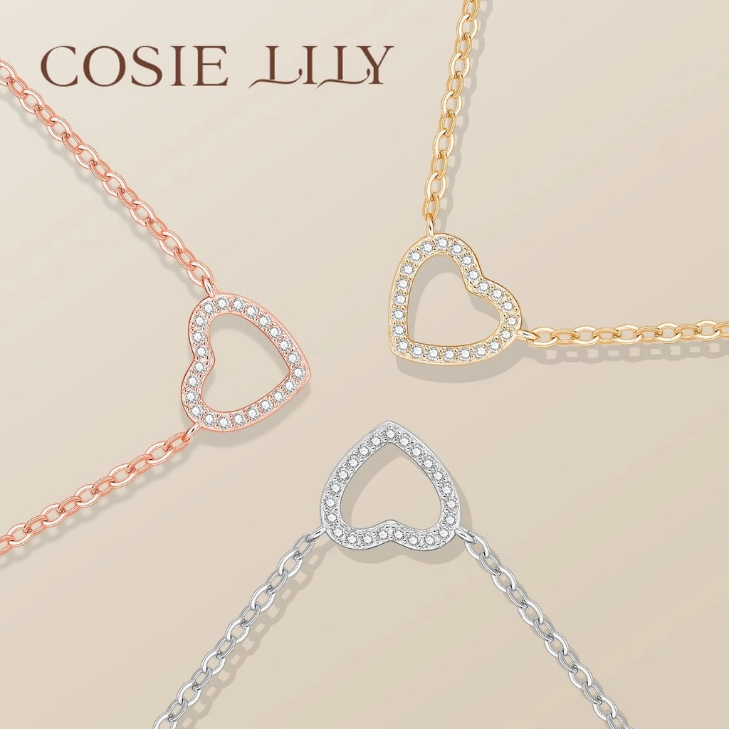 Collar de plata de ley en oro rosa