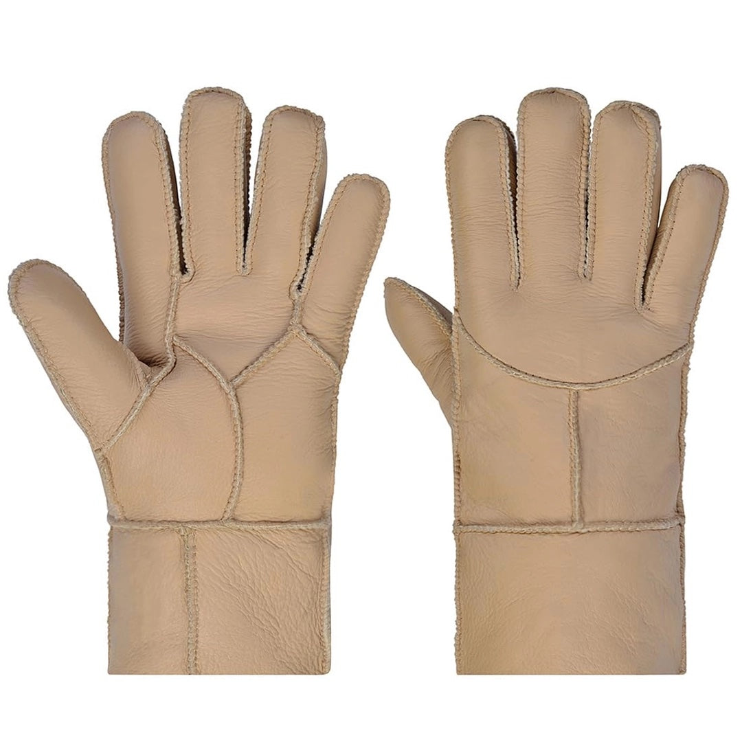 Guantes de cuero para invierno para mujer