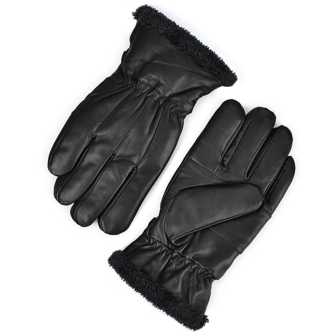 Guantes de cuero Harssidanzar para hombre forrados con forro polar