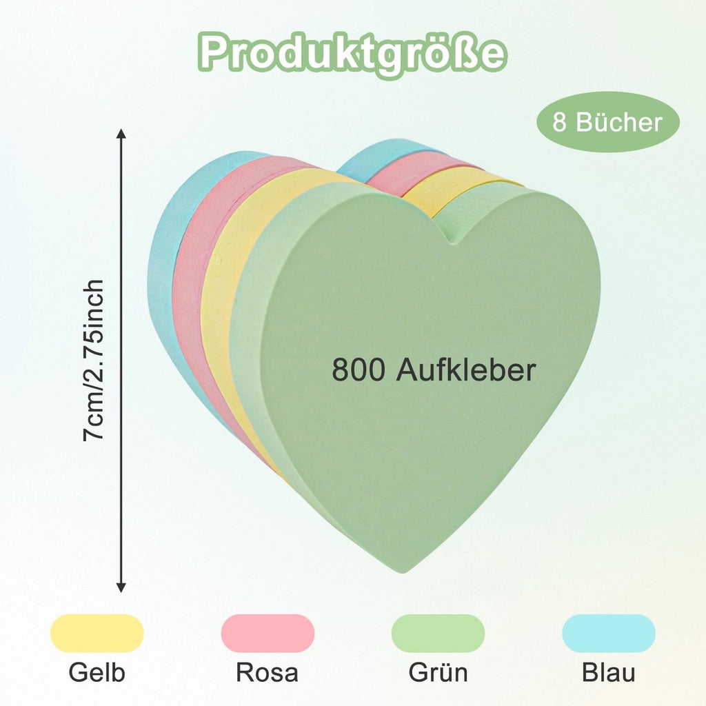 Notas adhesivas en forma de corazon cantidad 800