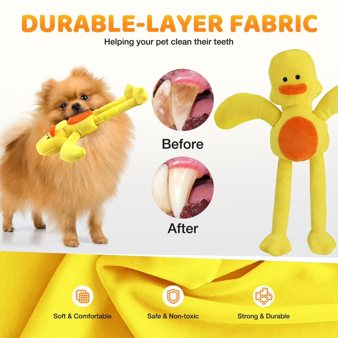 MASBRILL Juguete de peluche para perros pequeños y medianos, interactivo y masticable, amarillo