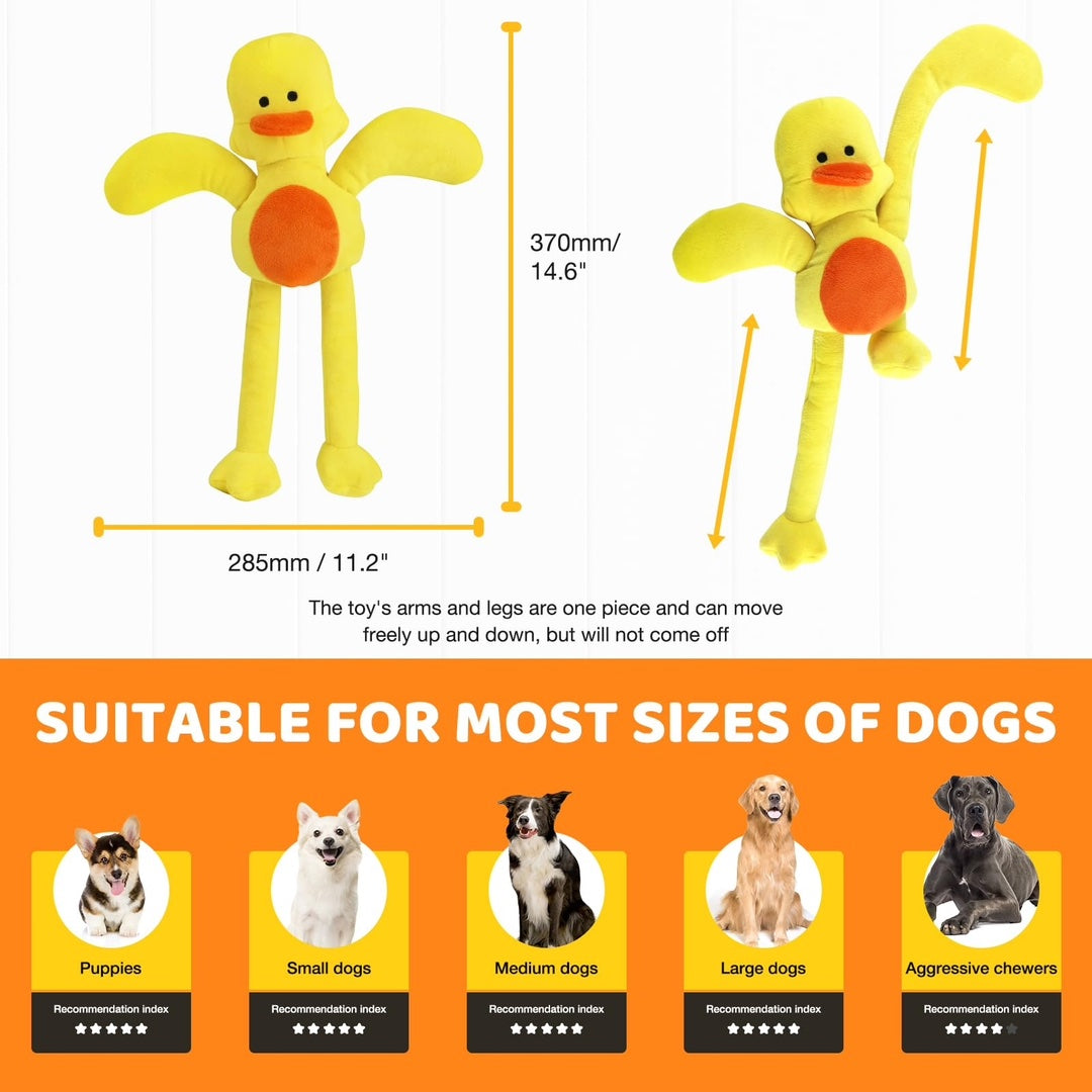 MASBRILL Juguete de peluche para perros pequeños y medianos, interactivo y masticable, amarillo