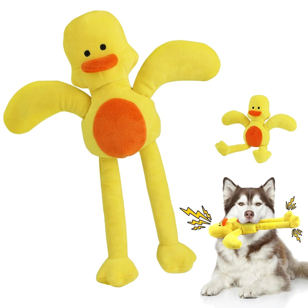 MASBRILL Juguete de peluche para perros pequeños y medianos, interactivo y masticable, amarillo