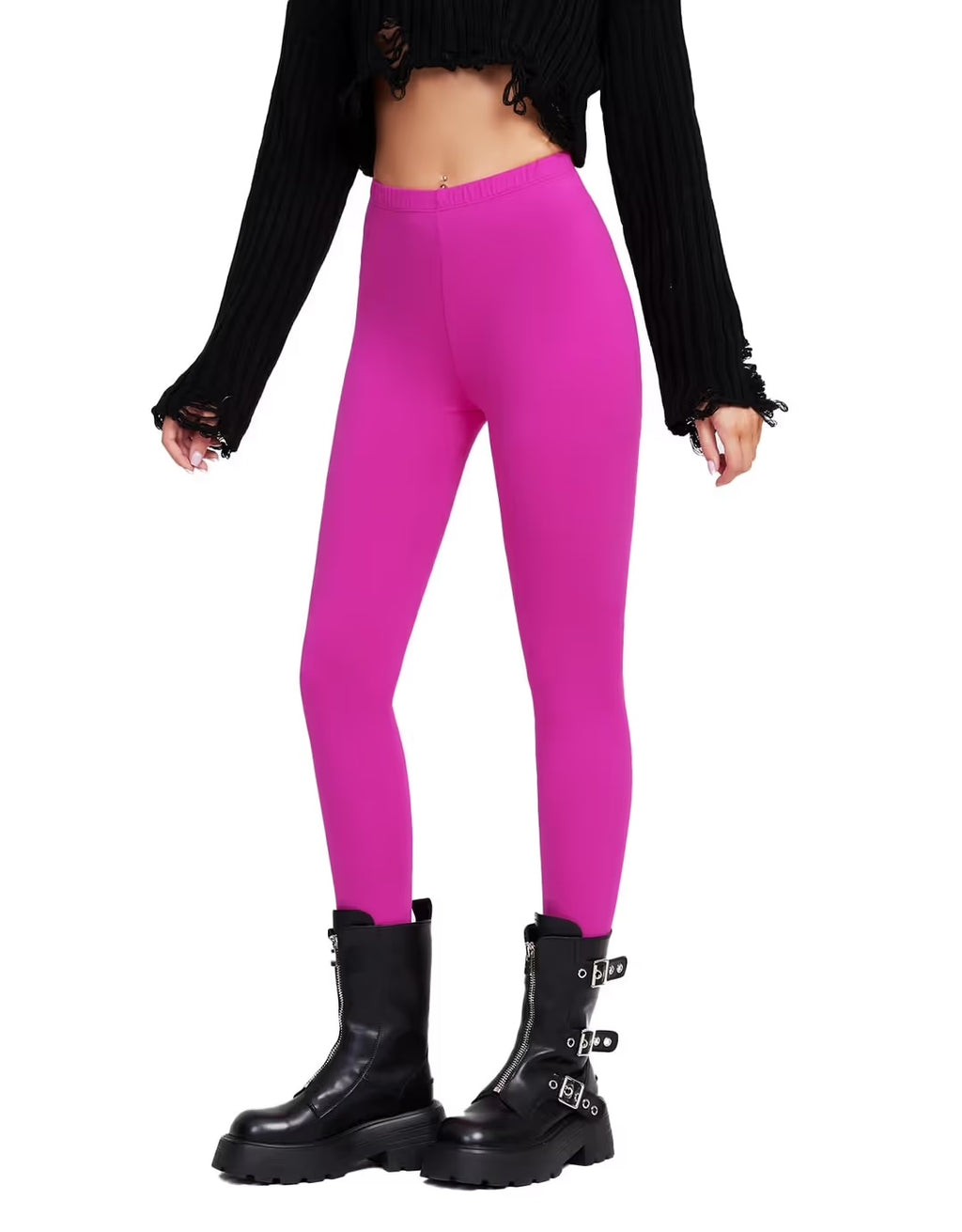 Leggings estilo años 80 para mujer – Cintura alta, suaves y elásticos