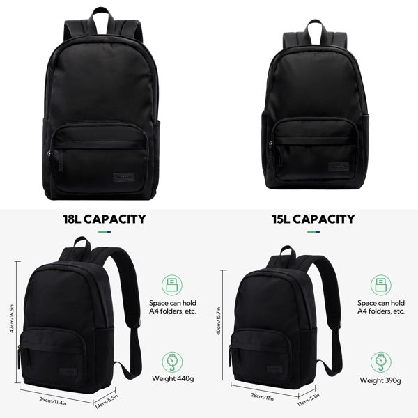 Mochila informal unisex con doble talla – 15L (Talla S) y 18L (Talla M)