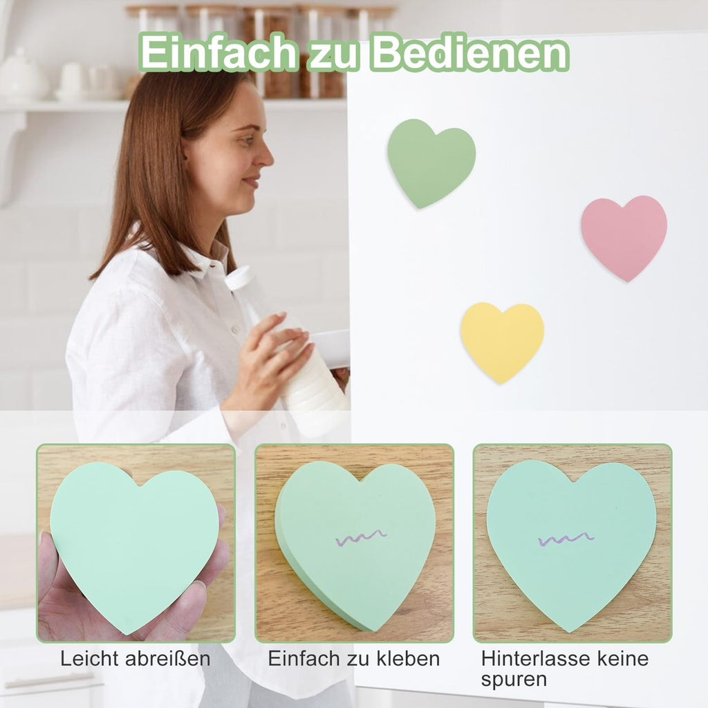 Notas adhesivas en forma de corazon cantidad 800