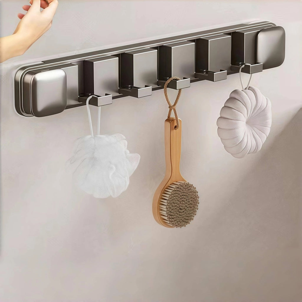 Perchero plegable con Ventosa - 5 ganchos color gris