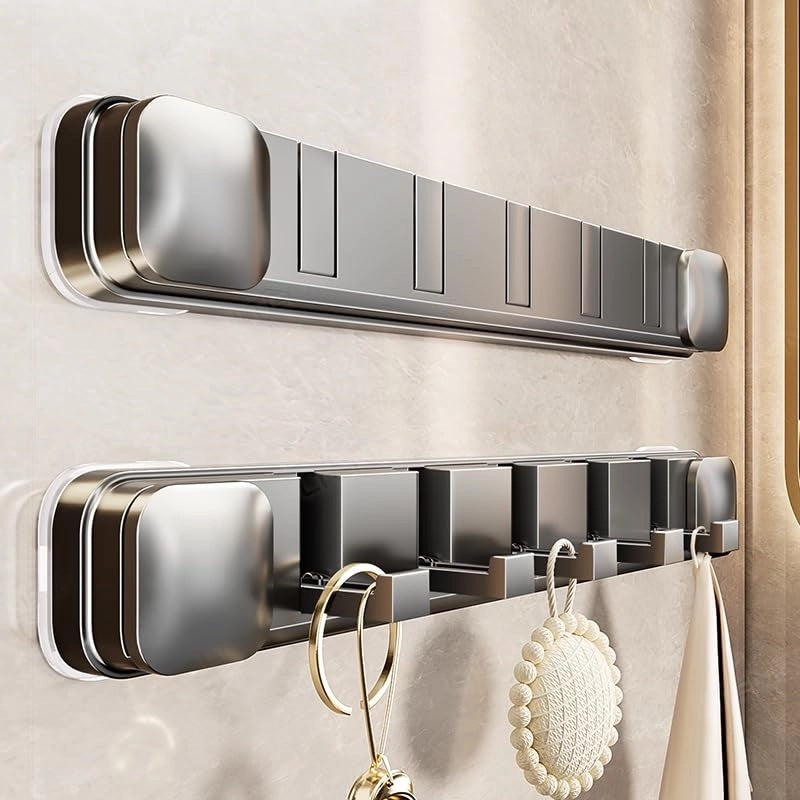 Perchero plegable con Ventosa - 5 ganchos color gris