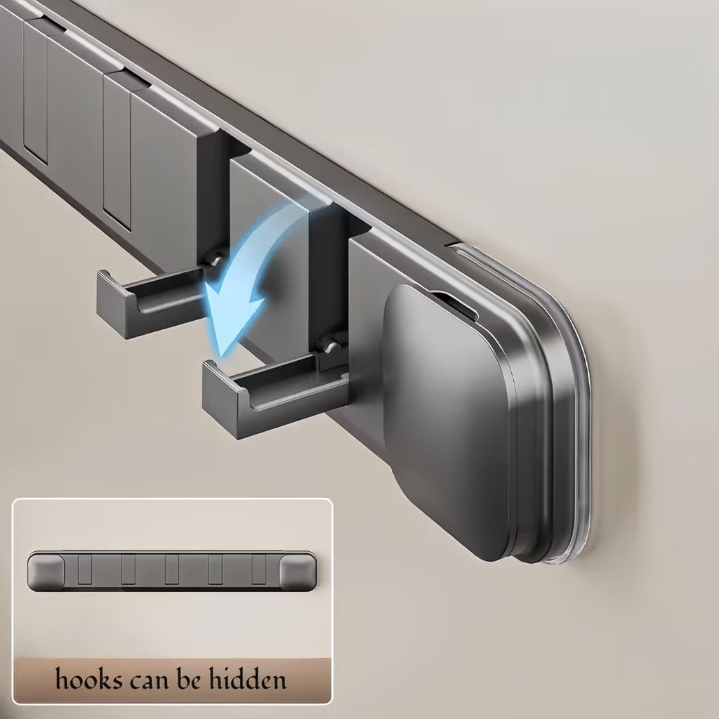 Perchero plegable con Ventosa - 5 ganchos color gris