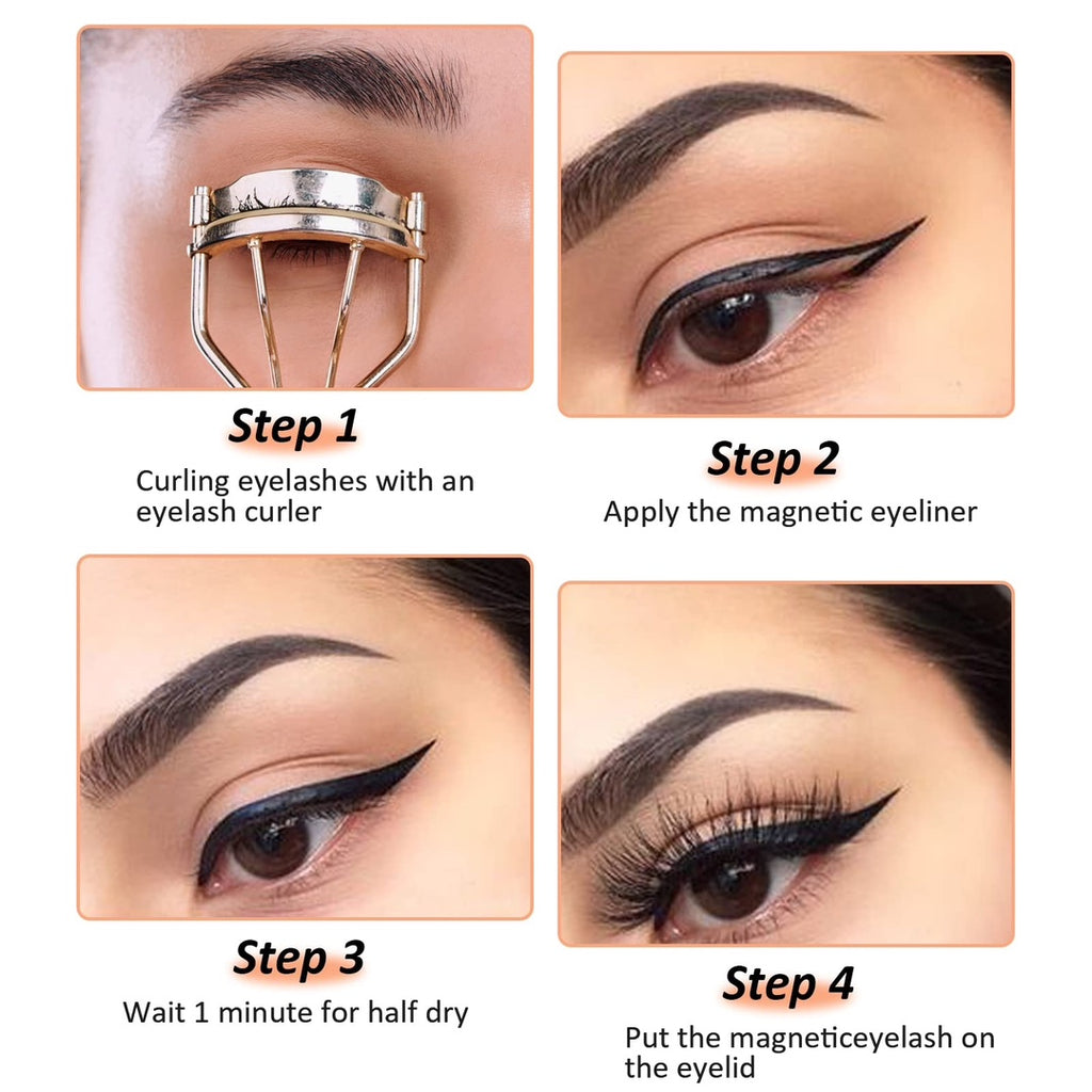 Pestañas postizas magnéticas Mlen Diary con delineador