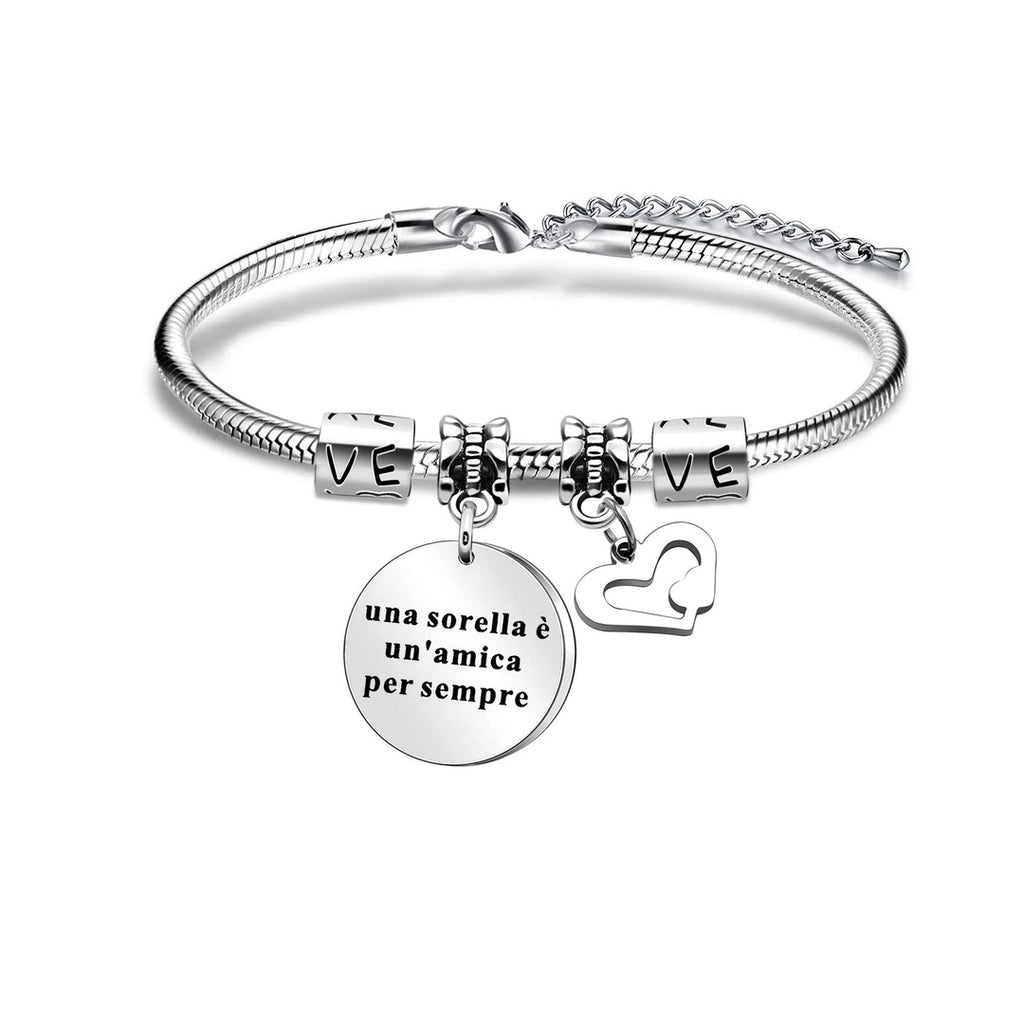 Pulsera para mujer con colgante con grabado de plata