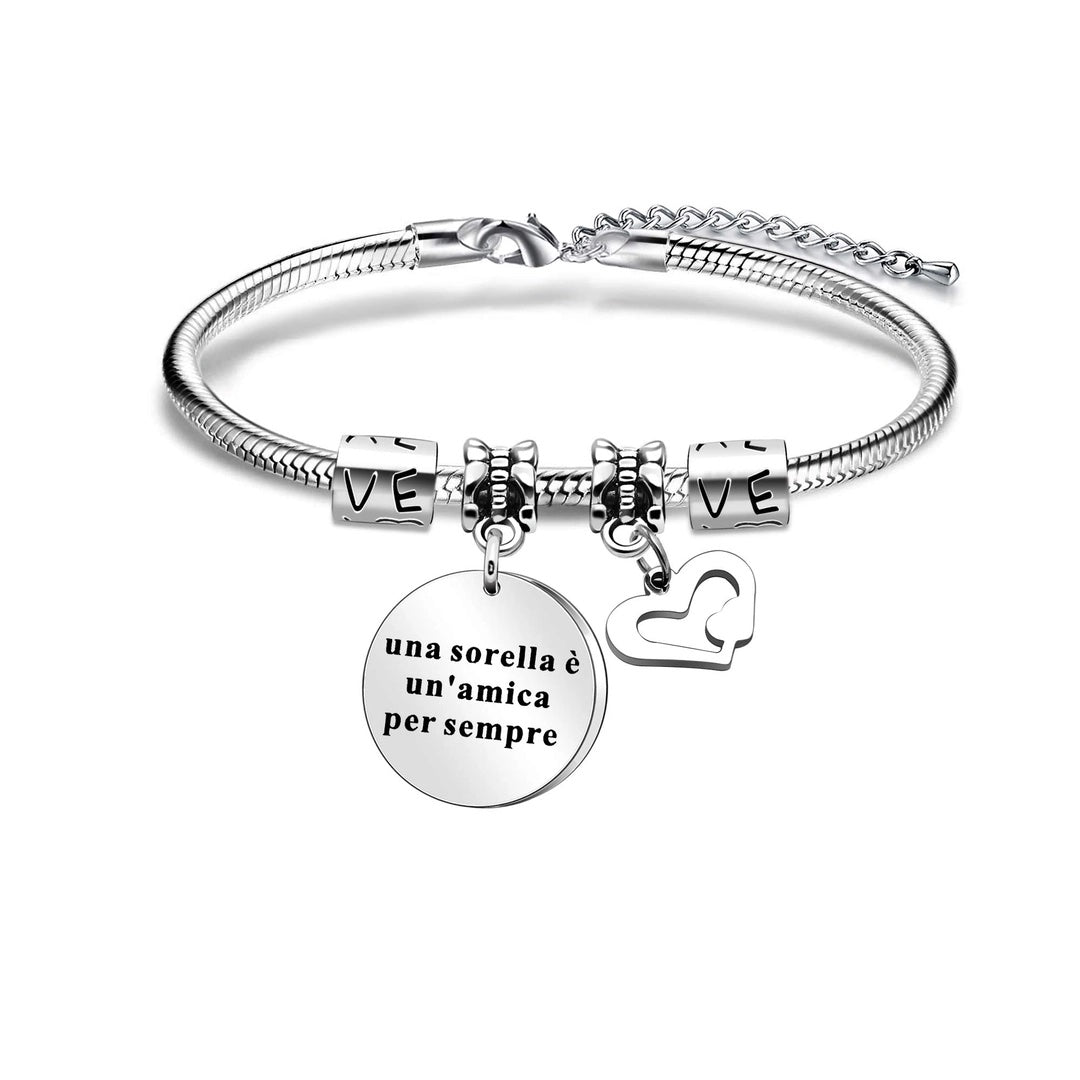 Pulsera para mujer con colgante con grabado de plata