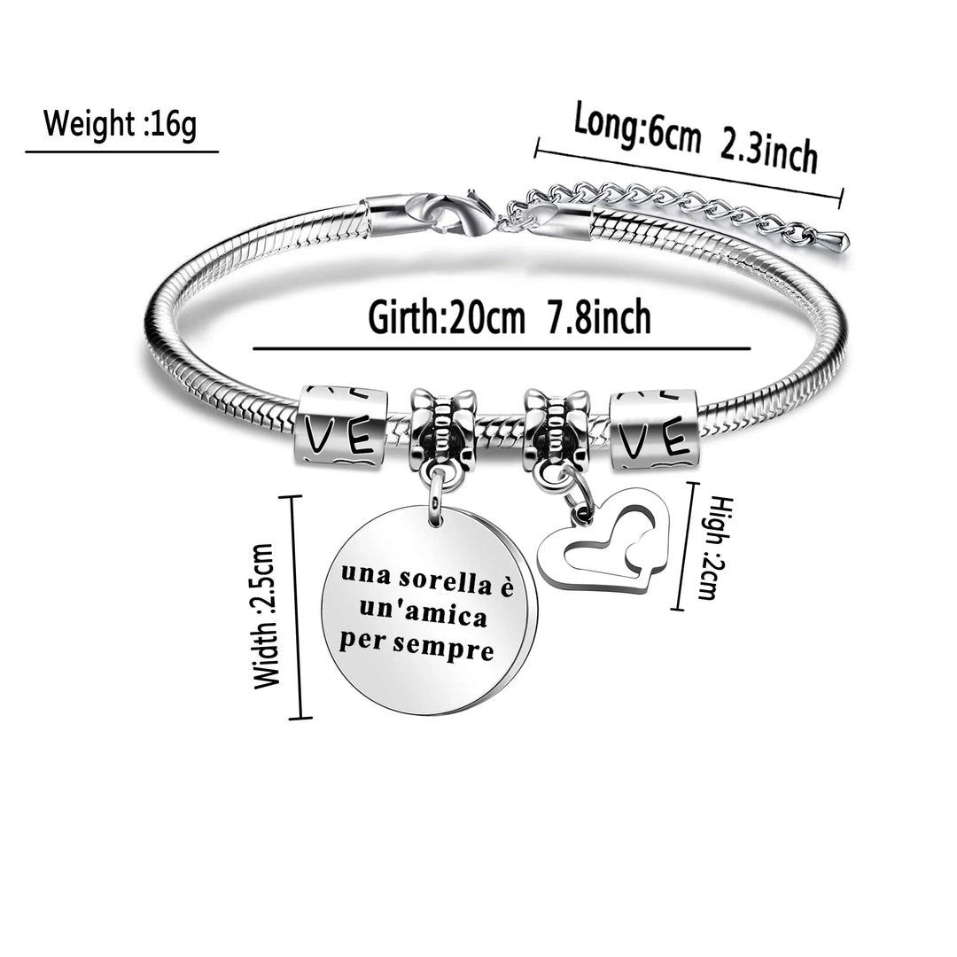 Pulsera para mujer con colgante con grabado de plata