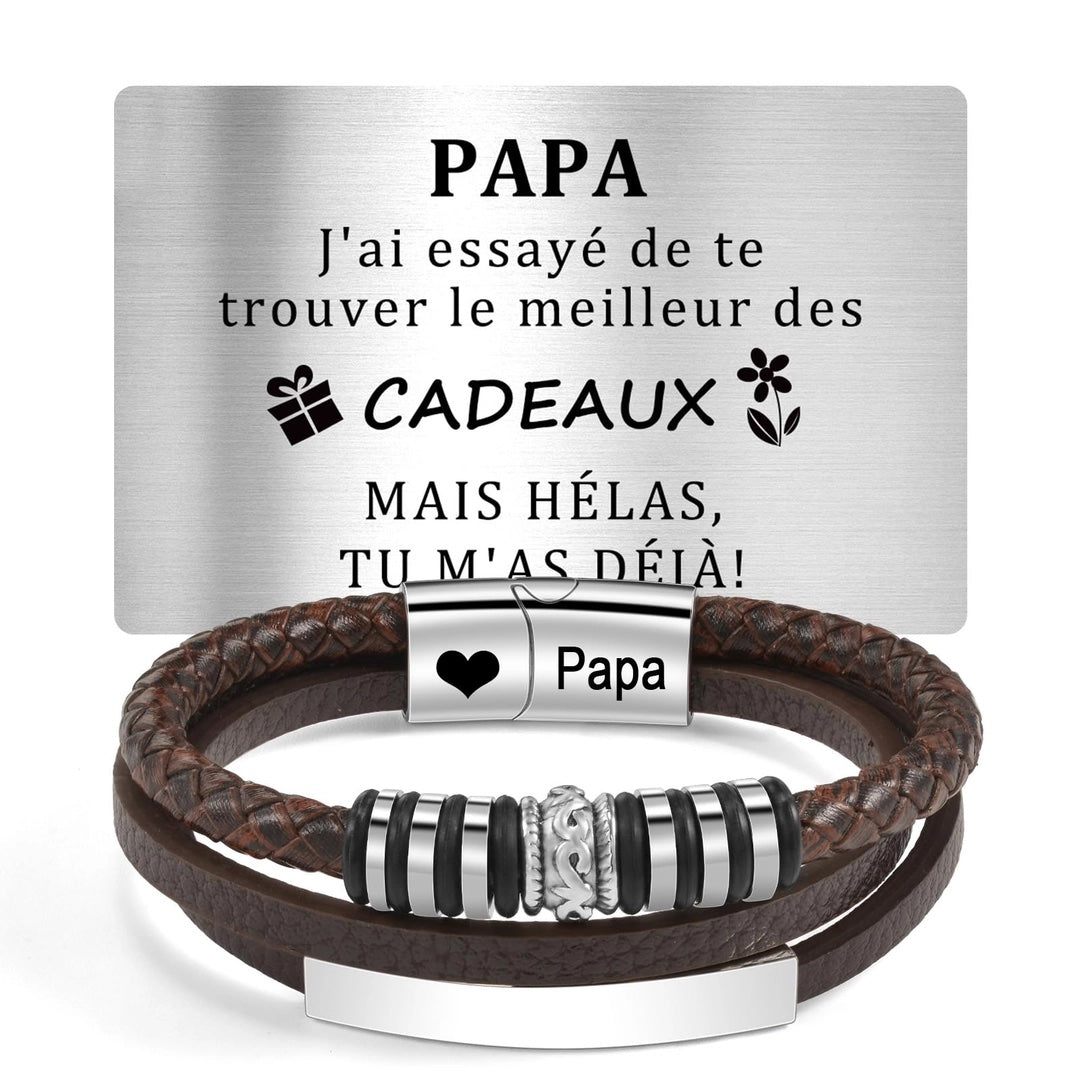 Pulsera de cuero trenzado para hombre YELUWA