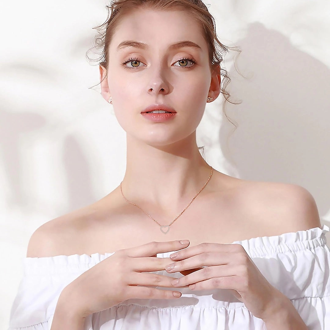 Collar de plata de ley en oro rosa