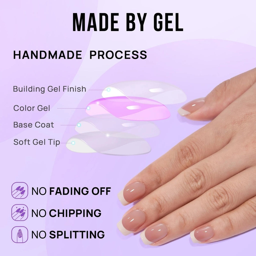 Uñas postizas de gel con pegamento naturales